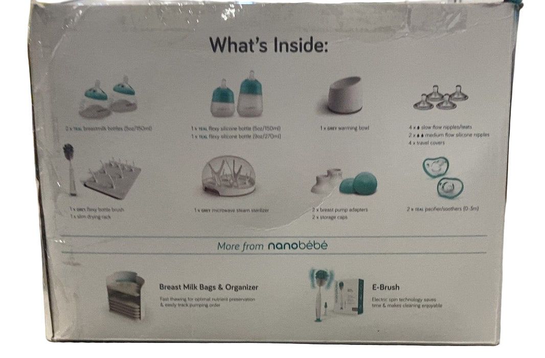 Nanobébé Ultimate Newborn Baby Bottle Feeding Set, Teal