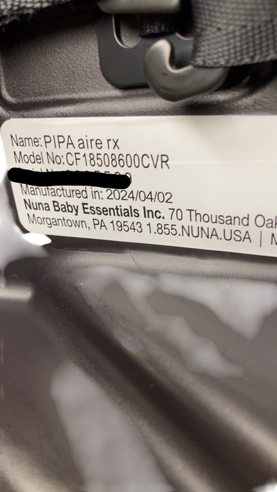Shop Nuna Pipa Aire RX Infant Car Seat, 2024, Caviar at Goodbuygears