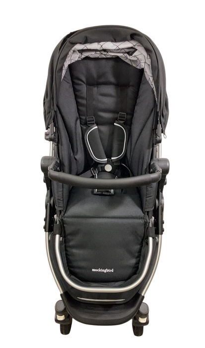 Shop Mockingbird Single 2.0 Stroller, 2024, Black, Silver With Black Leather, Windowpane at Goodbuygears