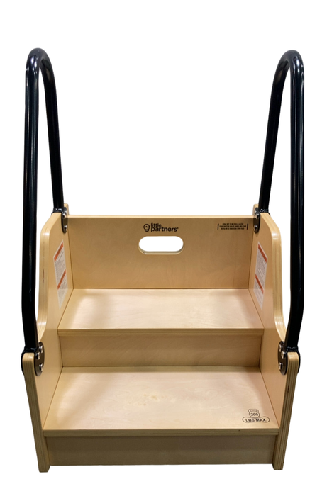 Shop Little Partners Reach-Up Kids Step Stool With Handles & Rails, Natural at Goodbuygears