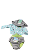 Shop Green Sprouts UPF 50+ Snap Swim Diaper & Rashguard Set with Brim Hat, Gray/Light Aqua Blue at Goodbuygears