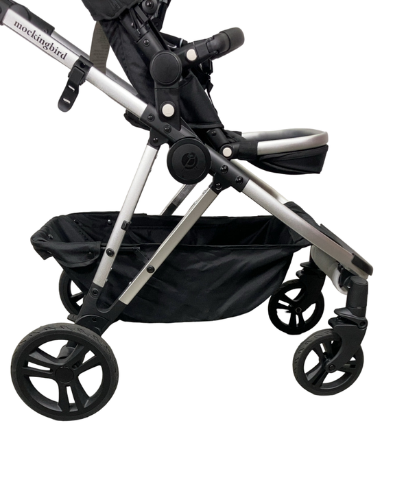 Shop Mockingbird Single to Double 2.0 Stroller, 2024, Black, Silver With Black Leather, Windowpane at Goodbuygears