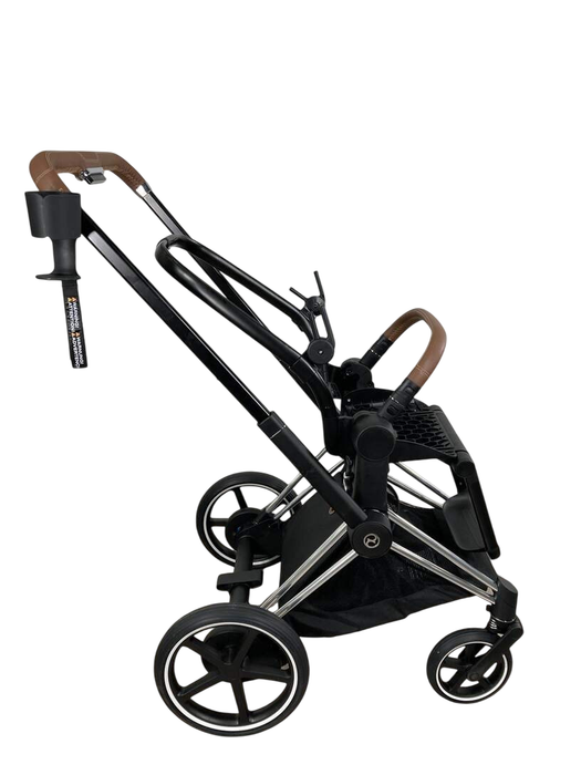 Shop Cybex PRIAM Stroller Frame And Seat, 2021, Chrome/Brown at Goodbuygears