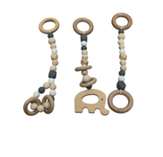 Shop Poppyseed Play Wooden Baby Gym, Natural Wood w/ Gray Toys at Goodbuygears