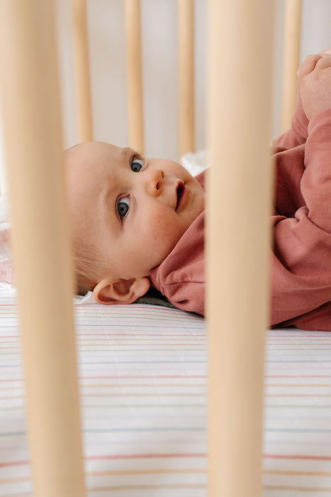 Clementine Kids Rainbow Stripe Crib Sheet