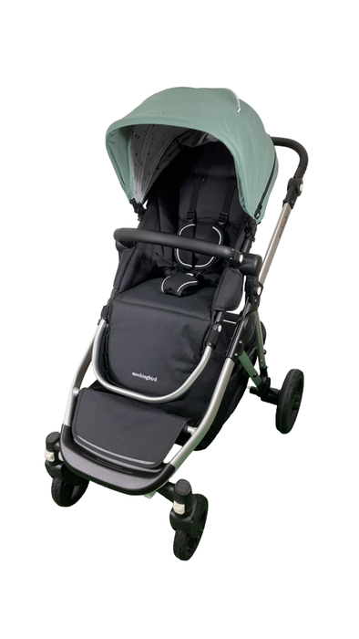 Shop Mockingbird Single to Double 2.0 Stroller, 2024, Sage, Silver With Black Leather, Watercolor Drops at Goodbuygears