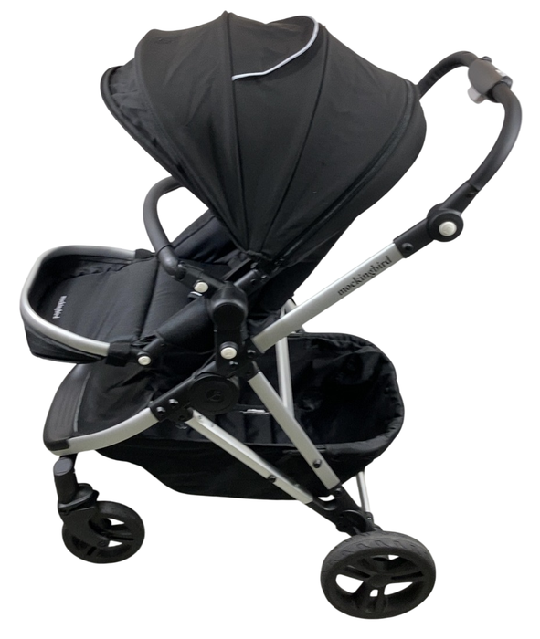 Shop Mockingbird Single to Double 2.0 Stroller, 2024, Black, Silver With Black Leather, Watercolor Drops at Goodbuygears
