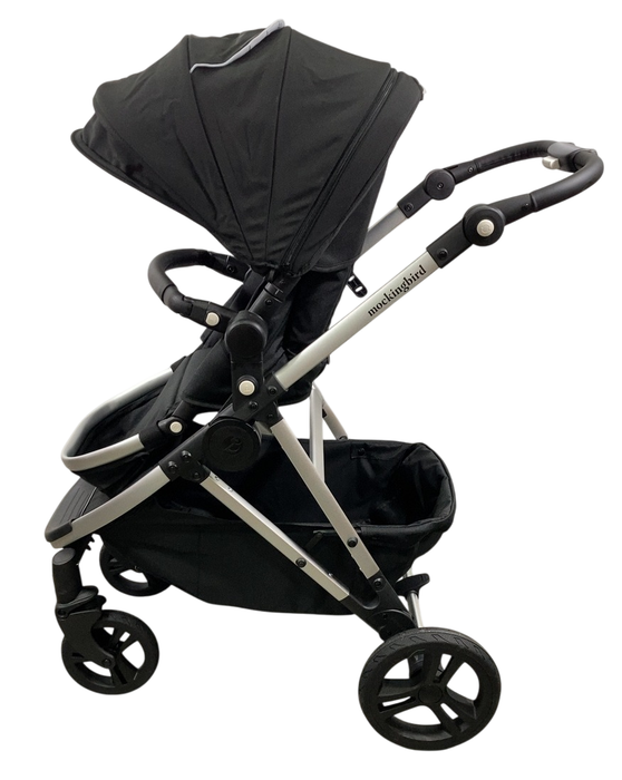 Shop Mockingbird Single 2.0 Stroller, 2024, Black, Silver With Black Leather, Windowpane at Goodbuygears