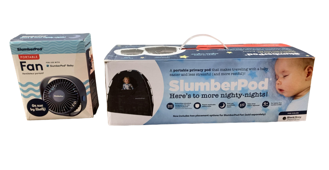 Shop SlumberPod 3.0 Sleep Canopy with Fan, Black with Gray Accents at Goodbuygears