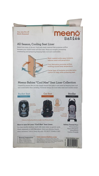 Shop Meeno Babies Cool Mee Car Seat Liner, Baby Blue at Goodbuygears