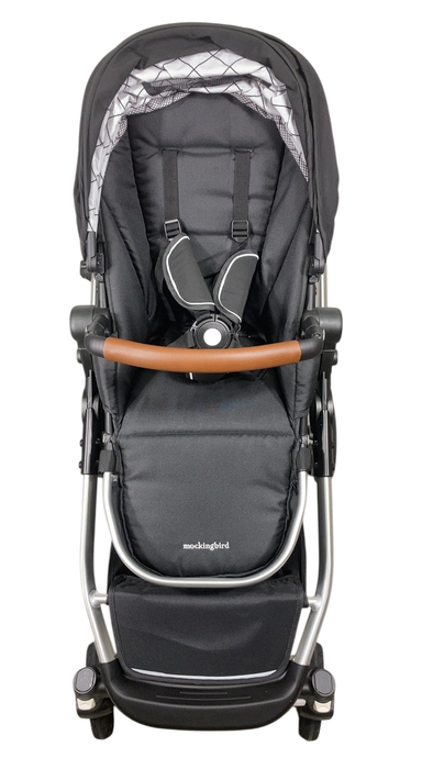 Shop Mockingbird Single to Double 2.0 Stroller, 2024, Black, Silver With Penny Leather, Windowpane at Goodbuygears