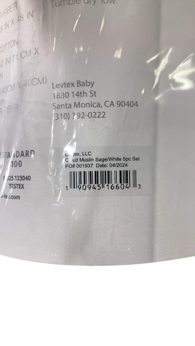 Shop Levtex Baby Cloud Muslin 5 Piece Bedding Set, Green at Goodbuygears