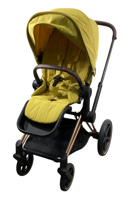 Shop Cybex PRIAM Stroller, 2022, Mustard Yellow, Rosegold at Goodbuygears