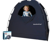 Shop SlumberPod 3.0 Sleep Canopy with Fan, Black with Gray Accents at Goodbuygears