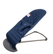 Shop BabyBjorn Bouncer Bliss, Dark Gray Frame, Midnight Blue Cotton Classic Quilt at Goodbuygears