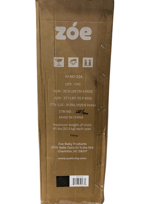 Shop Zoe The Twin V2 Double Stroller, 2024, Black at Goodbuygears