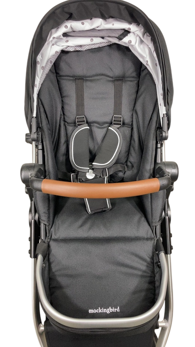 Shop Mockingbird Single to Double 2.0 Stroller, 2024, Black, Silver With Penny Leather, Watercolor Drops at Goodbuygears