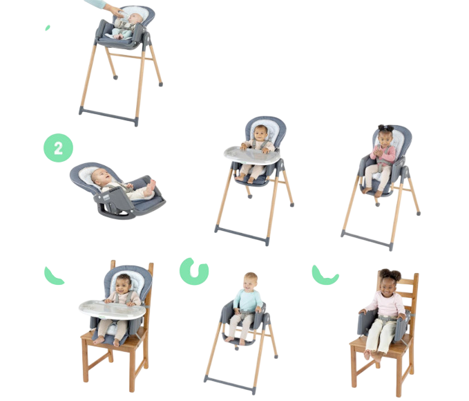 Shop Ingenuity Proper Positioner Deluxe High Chair, Chambray at Goodbuygears