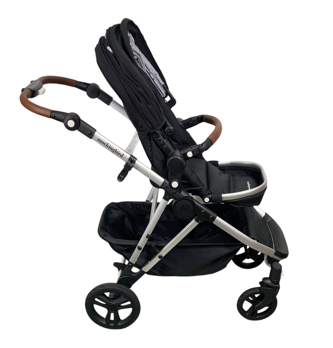 Shop Mockingbird Single to Double 2.0 Stroller, 2025, Black, Silver With Penny Leather, Watercolor Drops at Goodbuygears