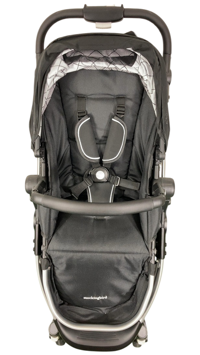 Shop Mockingbird Single 2.0 Stroller, 2024, Black, Silver With Black Leather, Windowpane at Goodbuygears
