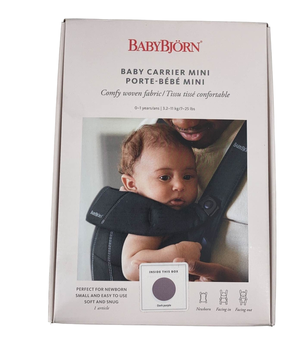 Shop BabyBjorn Baby Carrier Mini, Dark Purple Woven at Goodbuygears