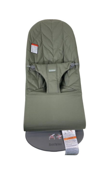 Shop BabyBjorn Bouncer Bliss, Dark Gray Frame, Dark Green Petal Quilt, Woven at Goodbuygears