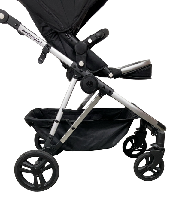 Shop Mockingbird Single to Double 2.0 Stroller, 2024, Black, Silver With Black Leather, Windowpane at Goodbuygears