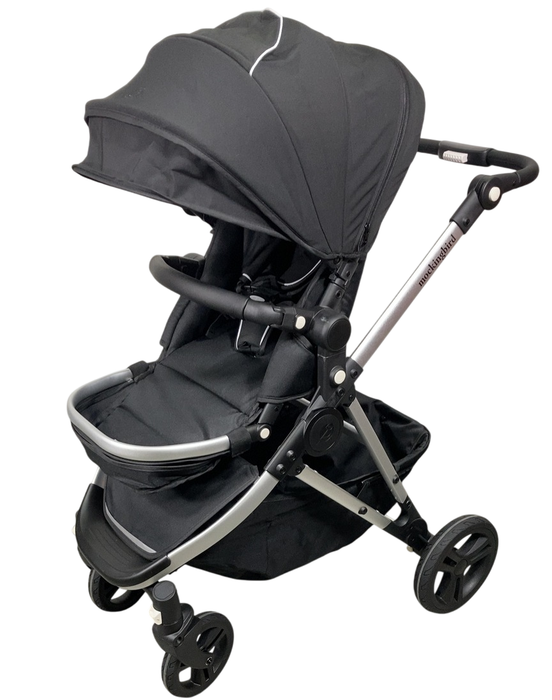 Shop Mockingbird Single 2.0 Stroller, 2024, Black, Silver With Black Leather, Windowpane at Goodbuygears