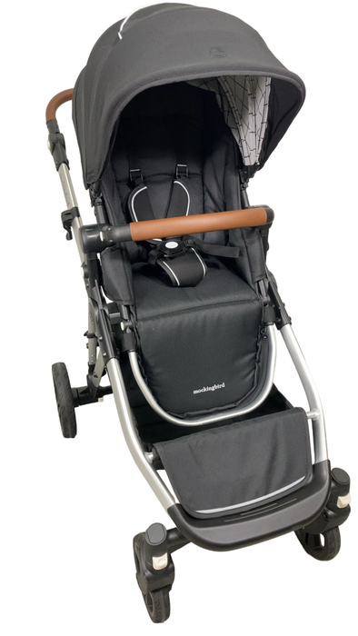 Shop Mockingbird Single to Double 2.0 Stroller, 2024, Black, Silver With Penny Leather, Windowpane at Goodbuygears