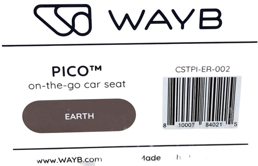 Shop WAYB Pico Portable Car Seat, 2024, Earth at Goodbuygears