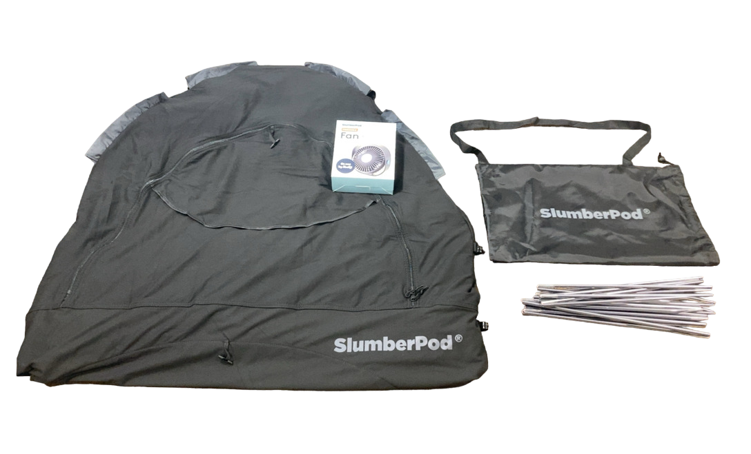Shop SlumberPod 3.0 Sleep Canopy with Fan, Black with Gray Accents at Goodbuygears