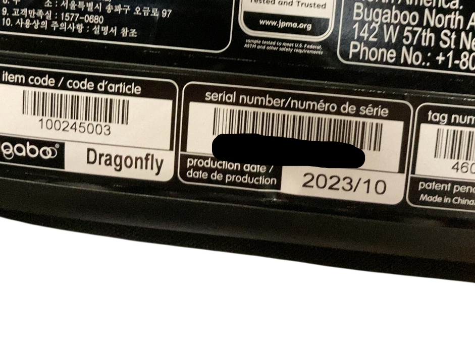 Shop Bugaboo Dragonfly Stroller Frame, 2023, Black at Goodbuygears