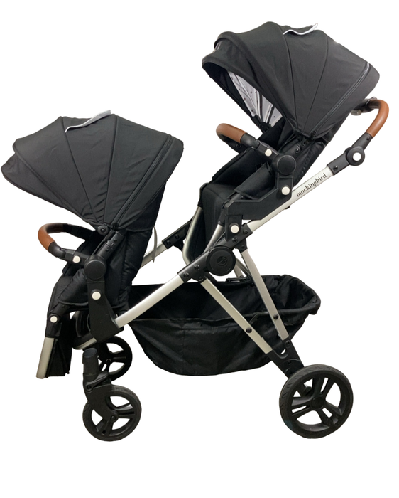 Shop Mockingbird Single to Double 2.0 Stroller with 2nd Seat, Black, Watercolor Drops, Silver With Penny Leather, 2024 at Goodbuygears