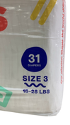 Shop Kudos Diapers, 31, Size 3, White at Goodbuygears