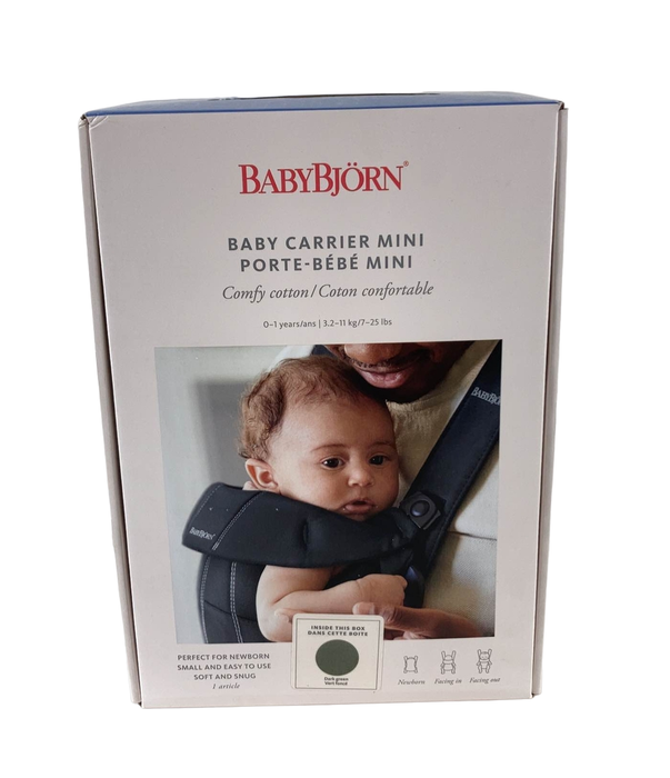 Shop BabyBjorn Baby Carrier Mini, Dark Green Woven at Goodbuygears