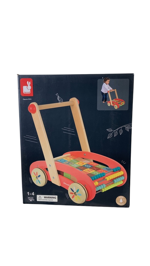 Shop Janod ABC Wooden Trolley Push Cart at Goodbuygears