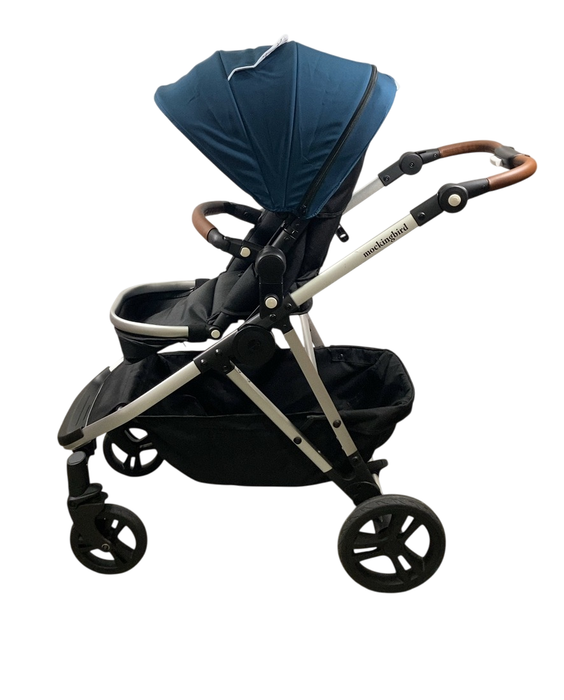 Shop Mockingbird Single to Double 2.0 Stroller, 2024, Sea, Silver With Penny Leather, Windowpane at Goodbuygears