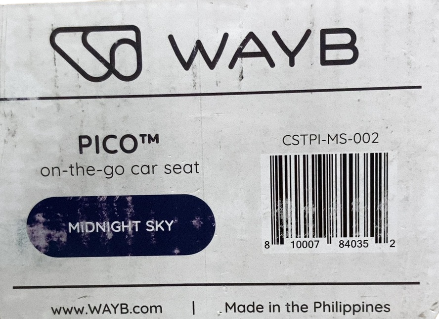 Shop WAYB Pico Portable Car Seat, 2024, Midnight Sky at Goodbuygears