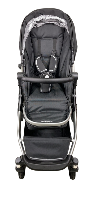 Shop Mockingbird Single to Double 2.0 Stroller, Black, Windowpane, Silver With Black Leather, 2025 at Goodbuygears