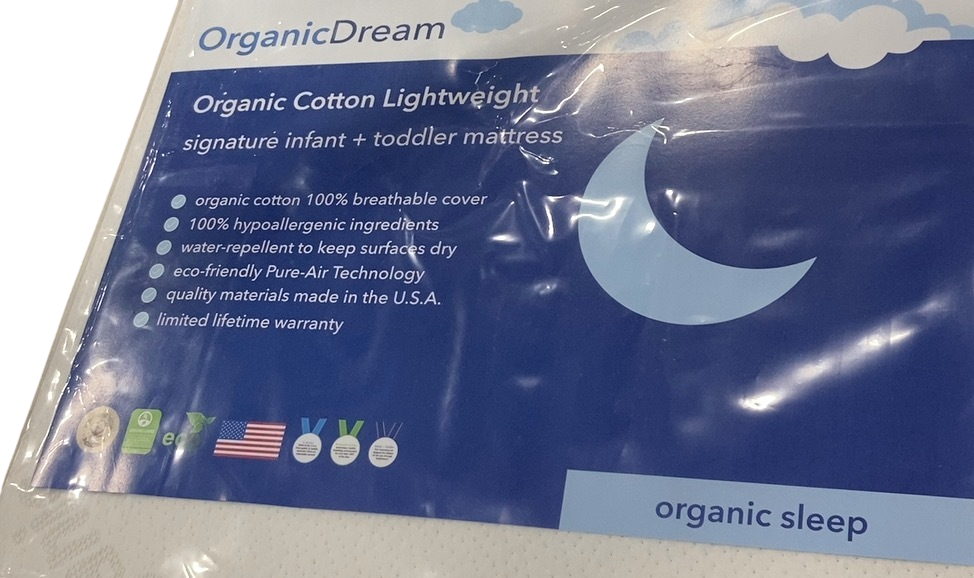 Shop Organic Dream Organic Cotton Lightweight Crib Mattress, White, Standard (52x28x5) at Goodbuygears