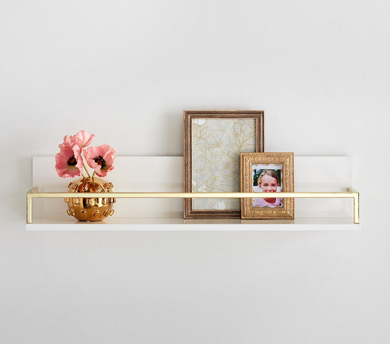 Pottery Barn Kids Gold Polished Shelf, 2'