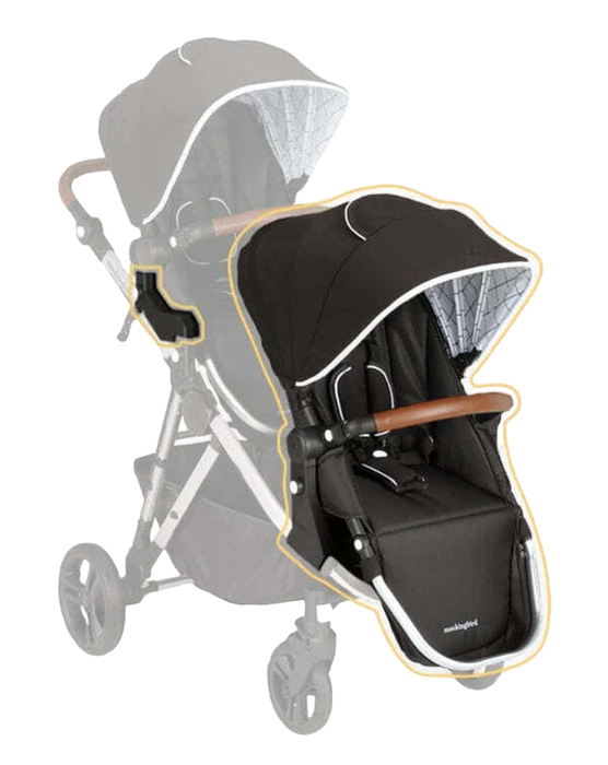 Shop Mockingbird 2nd Seat Kit with Extendable Canopy, Black, Windowpane, Silver With Penny Leather at Goodbuygears