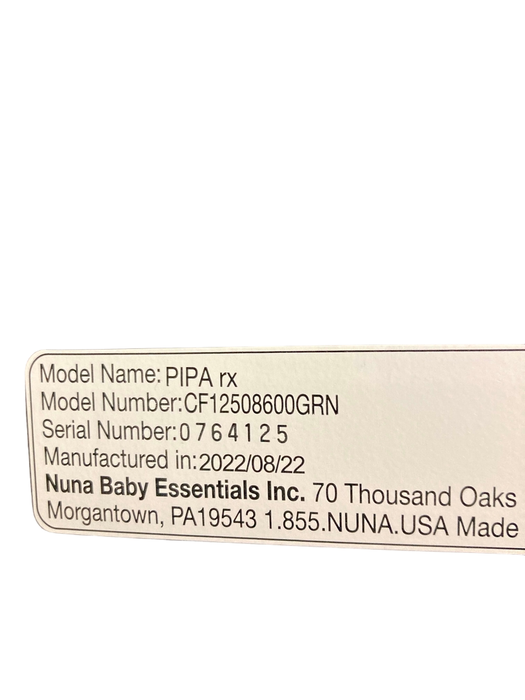 Shop Nuna PIPA rx Infant Car Seat, 2022, Granite at Goodbuygears