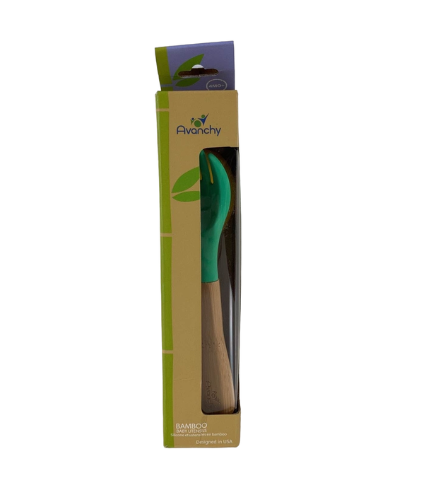 used Avanchy Bamboo Baby Fork, Green