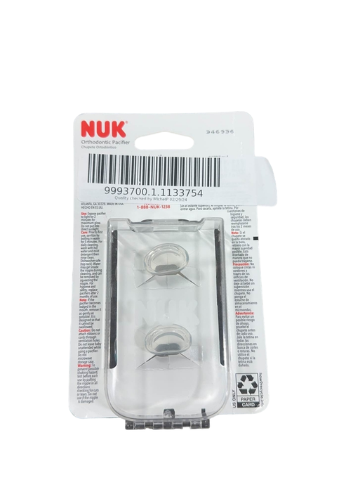 secondhand NUK Orthodontic Pacifiers, 2 Pack, 6-18 Months