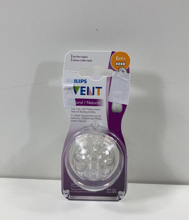 secondhand Philips Avent Natural Fast Flow Nipples, 2pk