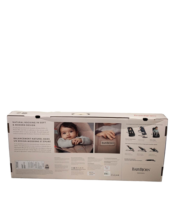 Shop BabyBjorn Bouncer Bliss, Sand Gray Cotton Classic Quilt, Dark Gray Frame at Goodbuygears