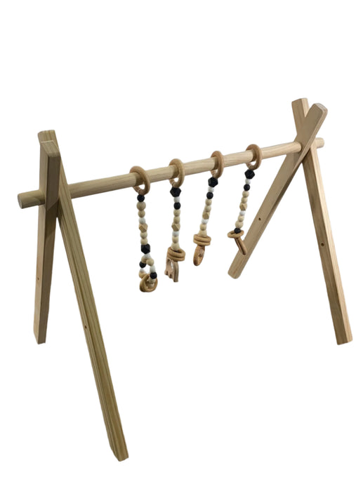 Shop Poppyseed Play Wooden Baby Gym, Natural Wood w/ Black Toys at Goodbuygears