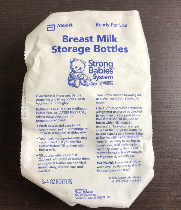 secondhand Abbott CustomFeed Breastmilk Storage Bottles