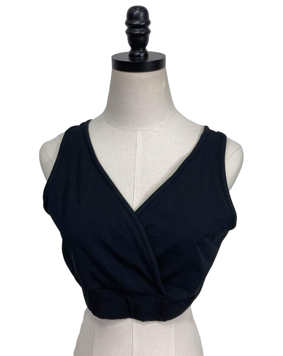 secondhand Kindred Bravely French Terry Racerback Nursing And Sleep Bra, Black, Large - Busty/Grande+